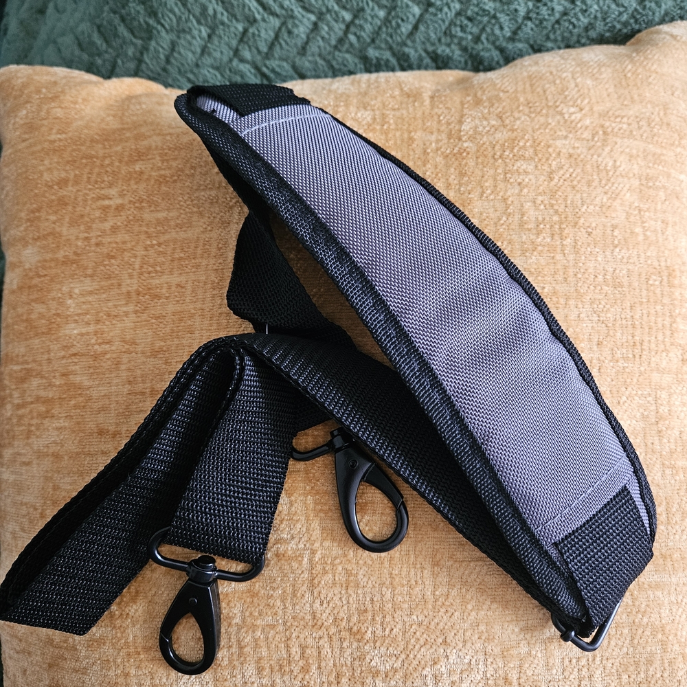 Black and Gray Adjustable Shoulder Strap